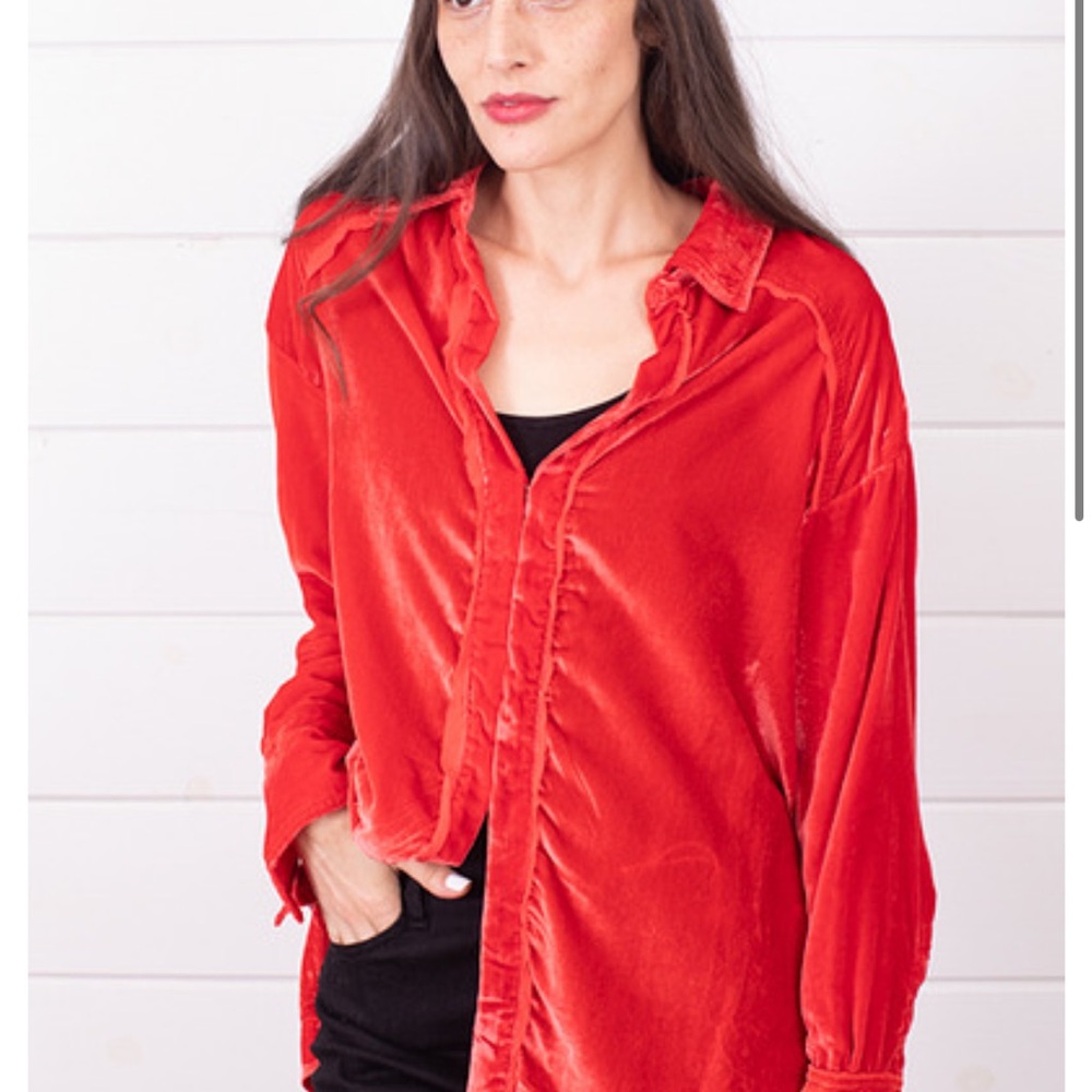 Free People Marianne Velvet Shirt
